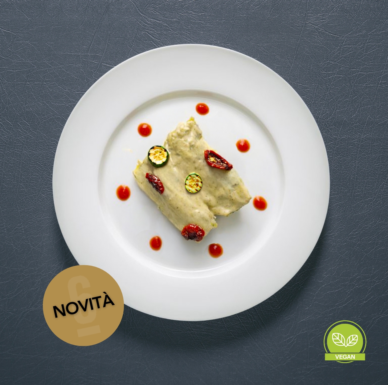 Cannelloni con pomodori secchi e zucchine